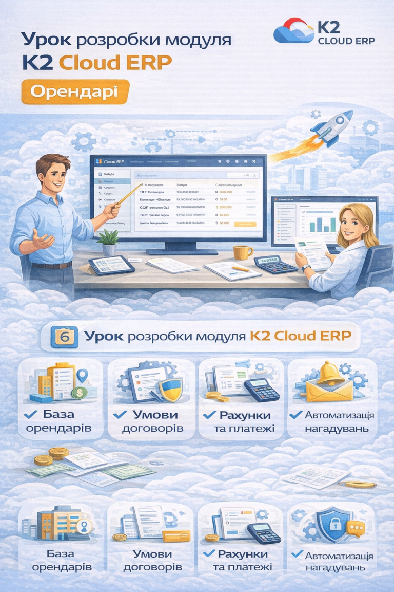 Швидка розробка в K2 ERP. Модуль Орендарі без vendor lock: відкритий код K2 ERP