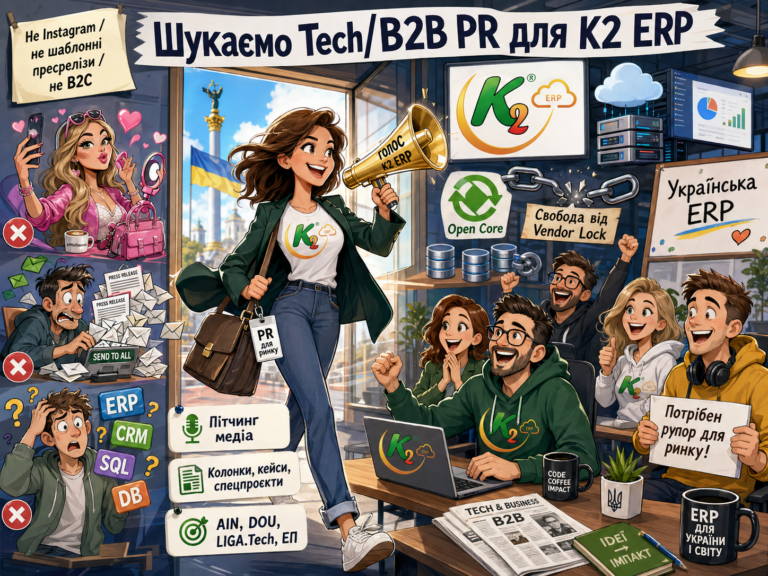 Шукаємо B2B Tech PR-менеджера, який допоможе нам “поховати” 1С/BAS в Україні без vendor lock: від…