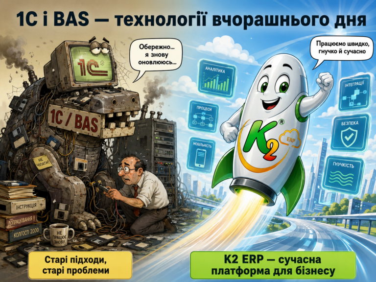 1С нагадує наші технології 20-річної давнини. Ба більше без vendor lock: відкритий код K2 ERP
